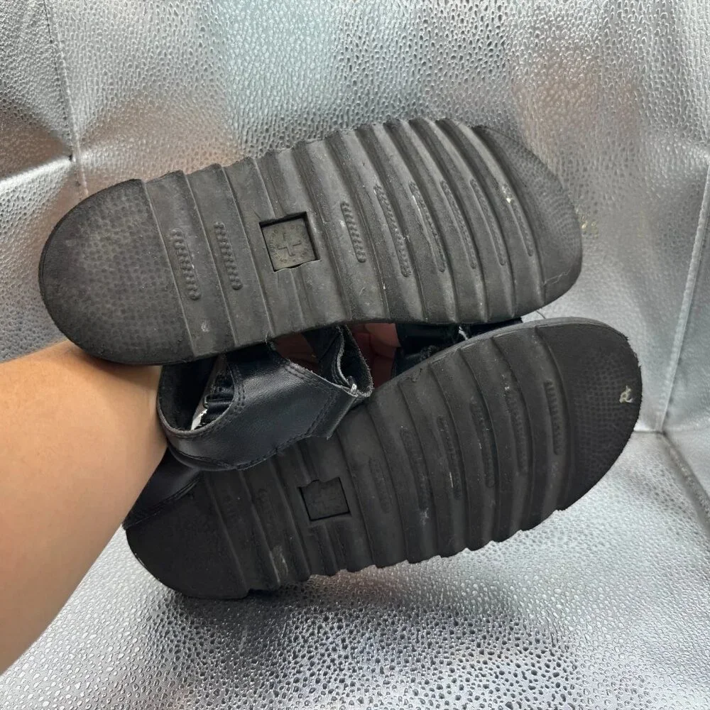 Size M6 L7 Dr. Martens Klaire Youth Black Leather Ankle‎ Strap Soft Wair Sandals